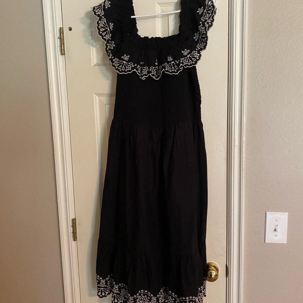 a.n.a Black Asymmetrical Sundress Square Neck